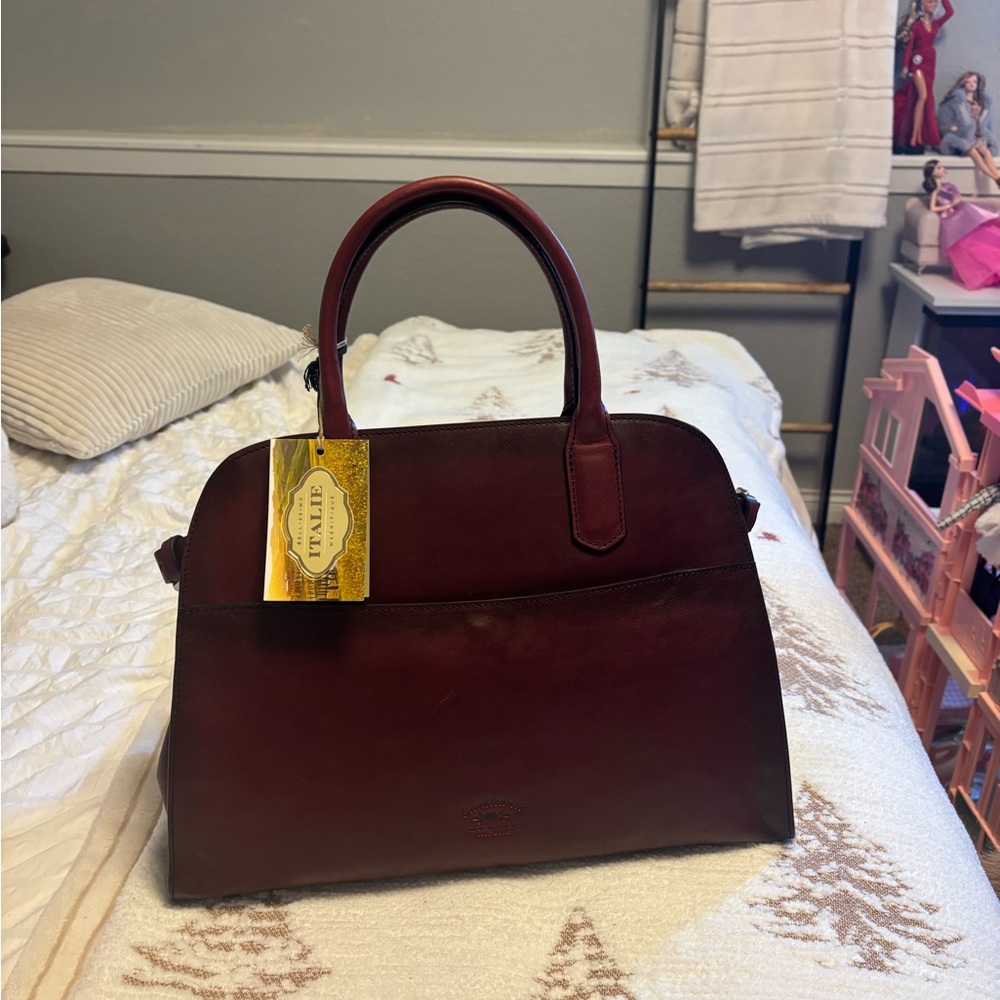 Elegant Italian Leather Satchel